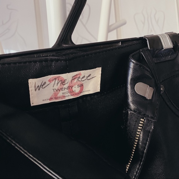 FREE PEOPLE Faux Leather Bootcut Midrise Pants - Picture 3 of 5